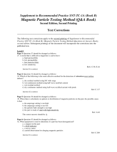 ASNT Magnetic Particle Levels I II III Corrections & Error