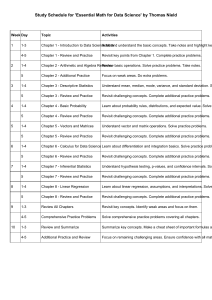 Study Schedule for Essential Math for Data Science