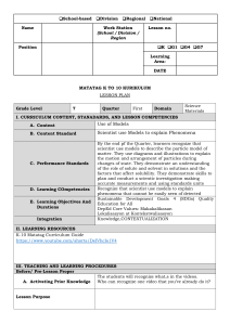 7th Grade Science Lesson Plan: Use of Models