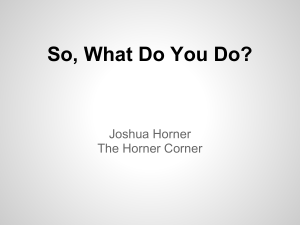 So, What Do You Do? -The Horner Corner 