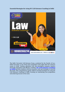 Essential Strategies for Acing DU LLB Entrance Coaching in Delhi