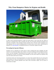 Why Clean Dumpsters Matter for Hygiene and Health