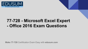 77-728 - Microsoft Excel Expert - Office 2016 Exam Questions