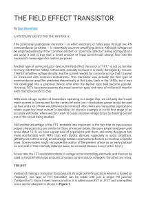 THE FIELD EFFECT TRANSISTOR