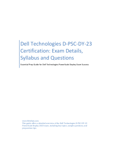 Dell Technologies D-PSC-DY-23 Certification: Exam Details, Syllabus and Questions