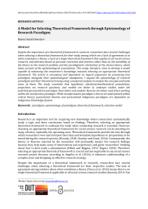 A Model for Selecting Theoretical Framework through Epistemology of Research Paradigms