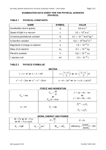 Physical Sciences Data Sheet