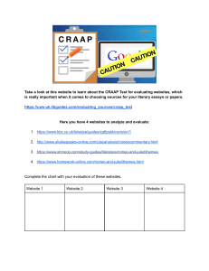 CRAAP Test Website Evaluation for Literary Essays