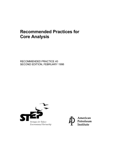 Core Analysis Recommended Practices