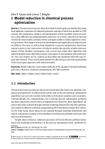 Model Reduction in Chemical Process Optimization