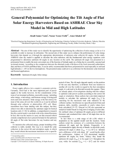 Optimizing the Tilt Angle of Flat Solar Energy Harvesters