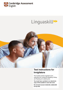 Linguaskill Test instructions for Invigilators V8