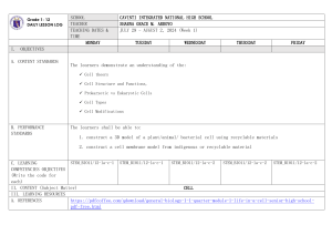 General Biology Lesson Plan: Cell Theory & Structure