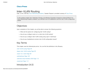 Inter-VLAN Routing   Objectives