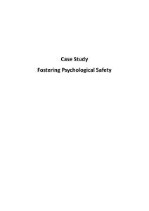 Case Study 2 Fostering Psychological Safety