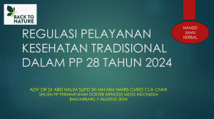 Regulasi Pelayanan Kesehatan Tradisional PP 28/2024