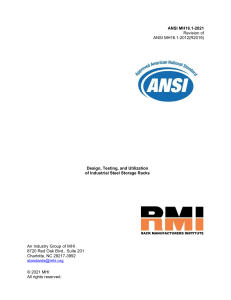 ansi mh16.1-2021 design, testing, and utilization of industrial steel storage racks