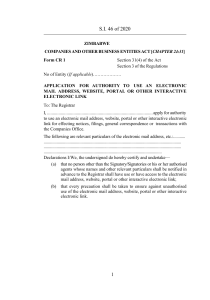 SI 2020-046 Companies and Other Business Entities (Pre-Formation and Post-Formation Formalities) Regulations, 2020