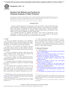 Steel Chemical Analysis Test Methods & Practices