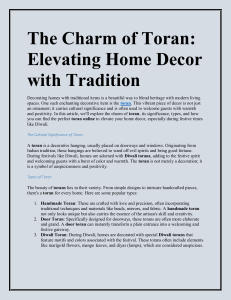 The Charm of Toran: Elevating Home Decor with Tradition