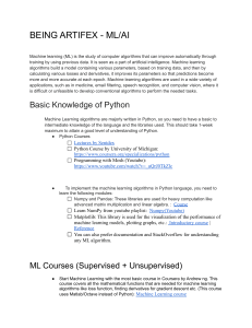 Machine Learning Course Guide