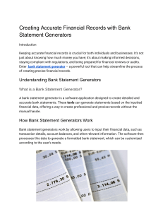 Bank Statement Generators: Creating Accurate Financial Records