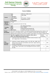 Special Topics in IT - Python - Dr. Mohammed Maree - Summer 20233