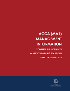 ACCA MA1 Management Information Course Notes