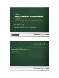 Measurement Errors: Systematic & Random