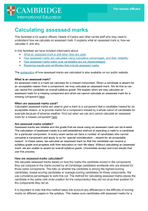 Calculating Assessed Marks: Cambridge Exams Factsheet