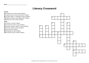 english literacy terms crossword 