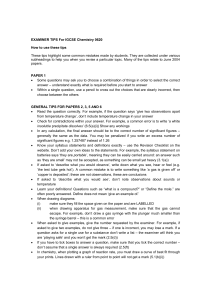 IGCSE Chemistry 0620 Exam Tips