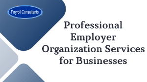 Effective HR Management with Professional Employer Organization Services