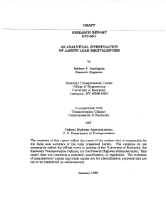 An Analytical Investigation of AASHTO Load Equivalencies