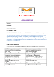 HSE DEPARTMENT lifting permit