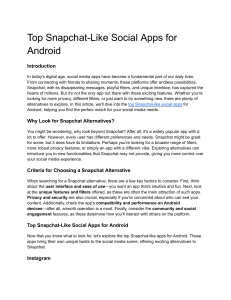 Top Snapchat-Like Social Apps for Android