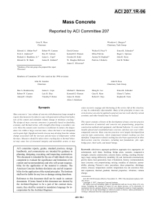 ACI 207.1R-96 Mass Concrete Report