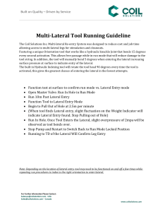 Multi-Lateral Tool Running Guideline