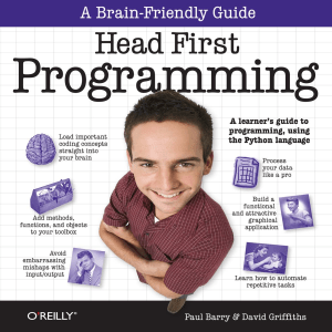 Head First Programming  A Learner's Guide to Programming Using the Python Language