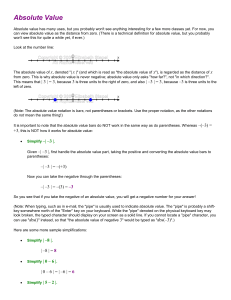 Absolute Value Notes