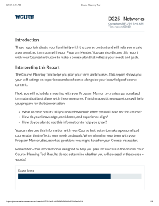 course networks preassement