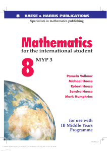 Maths for the International Student Year 8 IB MYP 3