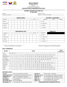 Individual Learner's Record (LR)