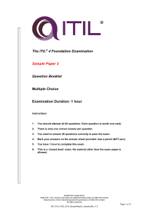 ITIL 4 Foundation Exam Sample Paper 2