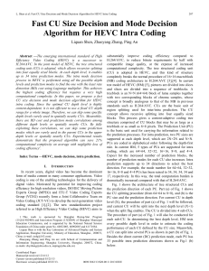 Fast CU size decision and mode decision algorithm for HEVC intra coding