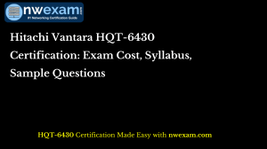 Hitachi Vantara HQT-6430 Certification: Exam Cost, Syllabus, Sample Questions