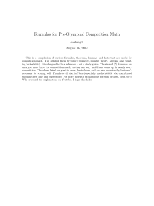 key olympiad formulas 