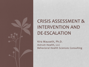 Crisis Assessment & De-escalation Presentation