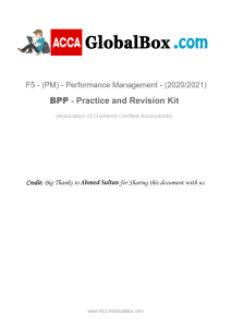 ACCA F5 Performance Management Practice Kit