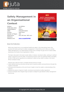 Safety Management in an Organisational Context